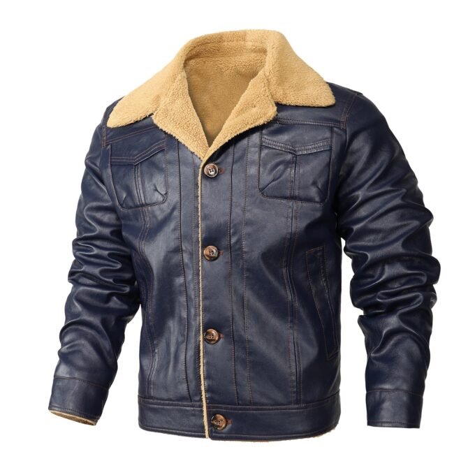 Men's Casual Leather Jacket – Slim Fit, Stylish & Warm Outerwear