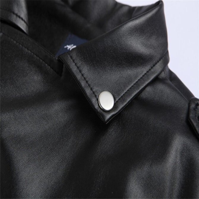 The best Slim Casual Leather Jacket With Lapel mens Diagonal Zipper